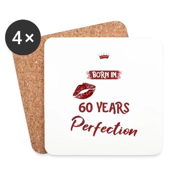 60ème anniversaire 60 ans de perfection Princesse 1963 - Dessous de verre (lot de 4) - blanc - Devant