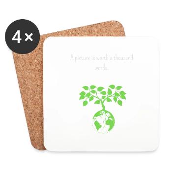 A picture is worth a thousand words - Dessous de verre (lot de 4) - blanc - Devant