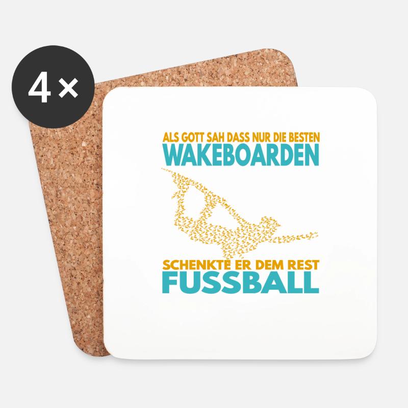 Als Gott sah, dass nur die besten Wakeboarden .. - Untersetzer (4er-Set) - Weiß