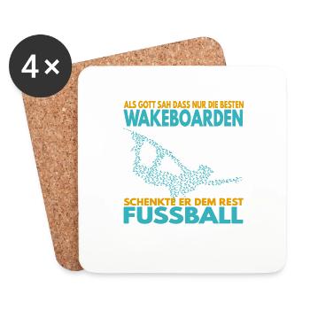 Als Gott sah, dass nur die besten Wakeboarden .. - Untersetzer (4er-Set) - Weiß - Vorne