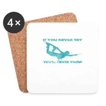Si vous n’essayez jamais - vous ne connaîtrez jamais lifestyle - Dessous de verre (lot de 4) - blanc - Devant