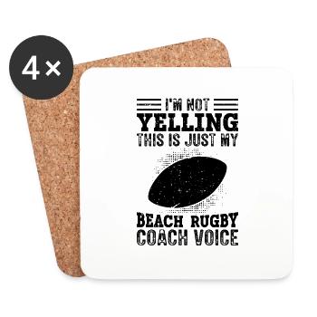 I Don't Scream - Beach Rugby Coach - Coasters (set of 4) - white - Front