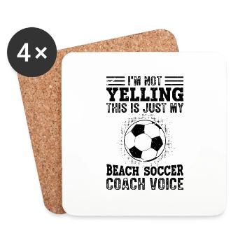 I Don't Scream - Beach Soccer Coach - Coasters (set of 4) - white - Front