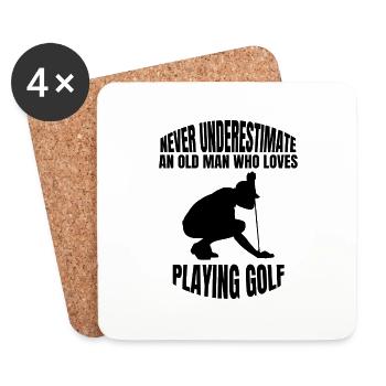 Golf golf club saying golf ball golfer - Coasters (set of 4) - white - Front