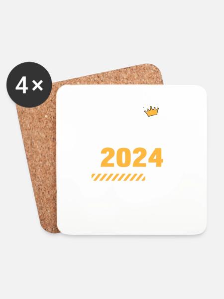 Opa 2024 Loading Schwangerschaftsankündigung - Untersetzer (4er-Set) - Weiß