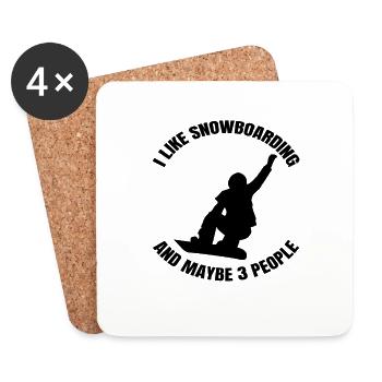 Snowboard Gift Winter Sports Snowboarder - Coasters (set of 4) - white - Front