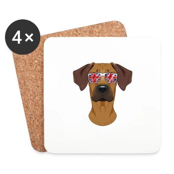 Rhodesian Ridgeback UK Sunglasses I Deutsch Flag - Coasters (set of 4) - white - Front