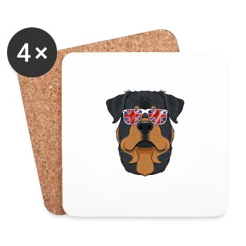Rottweiler UK Sunglasses I English Flag I Union - Coasters (set of 4) - white - Front