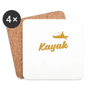 Manger du sommeil Kayak Répéter Drôle - Dessous de verre (lot de 4) - blanc - Devant
