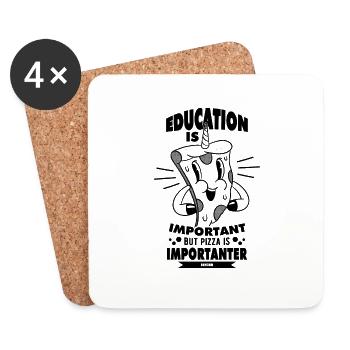 Education Is Important But Pizza Is Importanter - Coasters (set of 4) - white - Front
