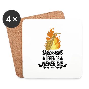 Saxophone Legends Never Die - Untersetzer (4er-Set) - Weiß - Vorne