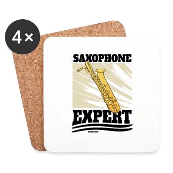 Saxophone Expert - Untersetzer (4er-Set) - Weiß - Vorne