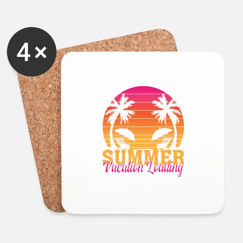 Summer Vacation Loading - Untersetzer (4er-Set) - Weiß