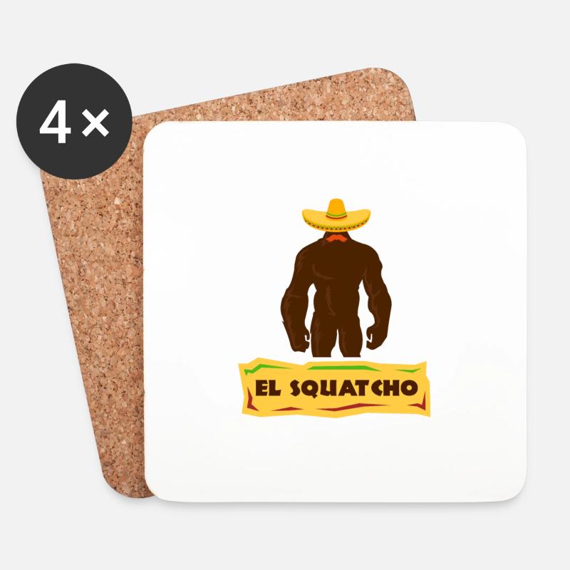 Bigfoot El Squatcho - Coasters (set of 4) - white