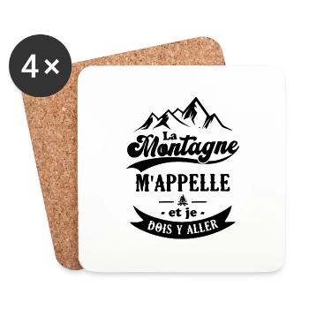 La montagne m'appelle et je dois y aller - Dessous de verre (lot de 4) - blanc - Devant