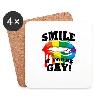 Smile if you re Gay - Coasters (set of 4) - white - Front