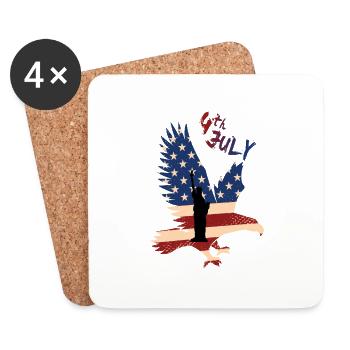 4th of July Independence Day - Coasters (set of 4) - white - Front