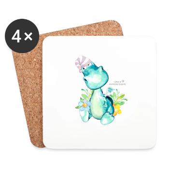 watercolored Urmeli / Pastel blue - Untersetzer (4er-Set) - Weiß - Vorne