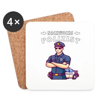 NACHWUCHS POLIZIST - Untersetzer (4er-Set) - Weiß - Vorne