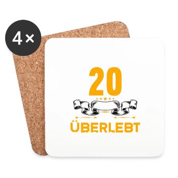Ich habe 20 Jahre Ehe überlebt 20.Hochzeitstag - Untersetzer (4er-Set) - Weiß - Vorne