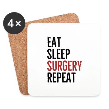 Eat Sleep Surgery Repeat - Coasters (set of 4) - white - Front