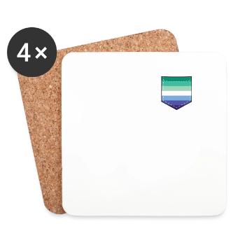 Sac drapeau de la Fierté gaie LGBTQ - Dessous de verre (lot de 4) - blanc - Devant
