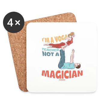 Je suis un professeur de yoga pas un magicien - Dessous de verre (lot de 4) - blanc - Devant