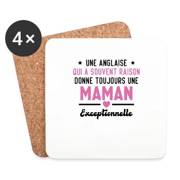 Une anglaise donne toujours maman exceptionnelle - Dessous de verre (lot de 4) - blanc - Devant
