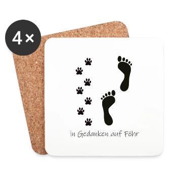 In Gedanken mit Hund auf Föhr - Untersetzer (4er-Set) - Weiß - Vorne