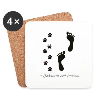 In Gedanken mit Hund auf Amrum - Untersetzer (4er-Set) - Weiß - Vorne