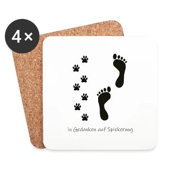 In Gedanken mit Hund auf Spiekeroog - Untersetzer (4er-Set) - Weiß - Vorne