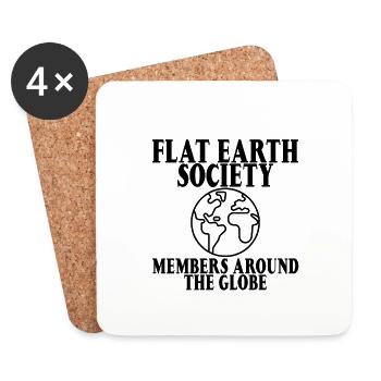 Flat Earth Society, Members Around The Globe 11 - Untersetzer (4er-Set) - Weiß - Vorne
