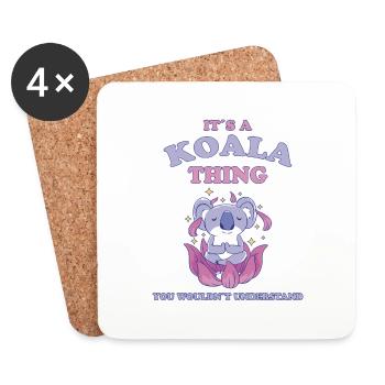 Koala Saying Australia Marsupial Koalas Gift - Coasters (set of 4) - white - Front