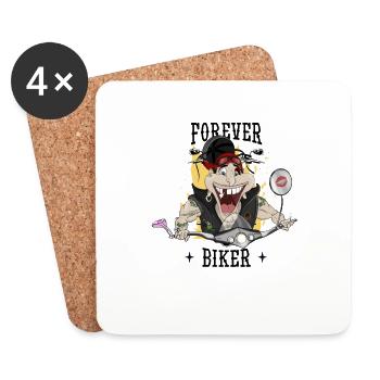 Forever Biker - Untersetzer (4er-Set) - Weiß - Vorne