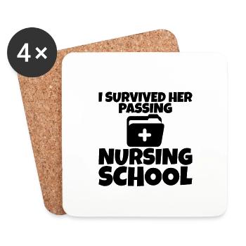 I Survived Her Passing Nursing School 10 - Coasters (set of 4) - white - Front