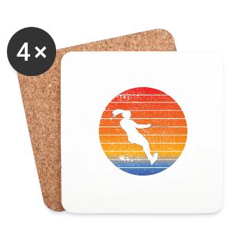 Ski nautique Athlète Cadeau Skieur nautique Surfeur - Dessous de verre (lot de 4) - blanc - Devant