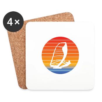 Windsurfer Surf Cadeau Kitesurfer Planche à voile - Dessous de verre (lot de 4) - blanc - Devant