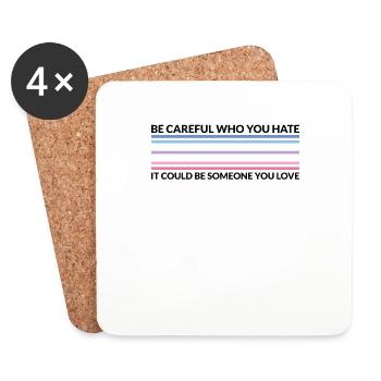 Be careful who hates - LGBTQ Bigender - Coasters (set of 4) - white - Front