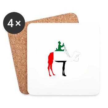 Vereinigte Arabische Emirate Flagge Kamelreiter - Untersetzer (4er-Set) - Weiß - Vorne