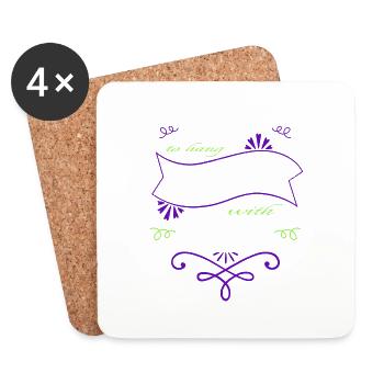 chiens drôles dictons idée cadeau beagle chiens heureux - Dessous de verre (lot de 4) - blanc - Devant