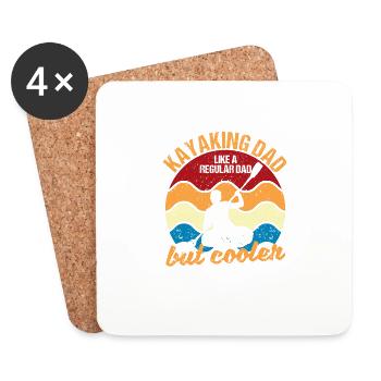 Drôle fête des pères Kayakiste Papa Kayak Lover - Dessous de verre (lot de 4) - blanc - Devant