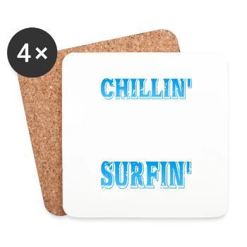 Chillin' While Surfin' Vintage Surfing T-Shirt - Untersetzer (4er-Set) - Weiß - Vorne