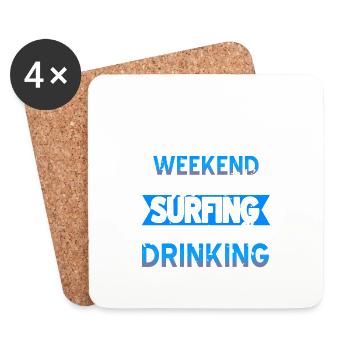 Prévisions du week-end surf | Une chance de boire - Dessous de verre (lot de 4) - blanc - Devant