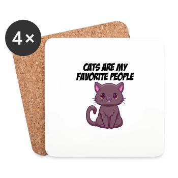 Cats Are My Favorite People - Coasters (set of 4) - white - Front