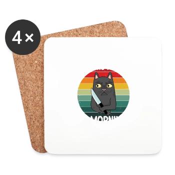 I don't like Morning People or Mornings or People - Coasters (set of 4) - white - Front