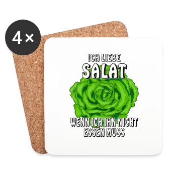 ICH LIEBE SALAT - Untersetzer (4er-Set) - Weiß - Vorne