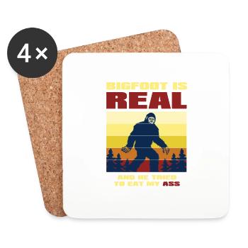 Bigfoot ist echt und er versuchte, meinen zu essen - Untersetzer (4er-Set) - Weiß - Vorne