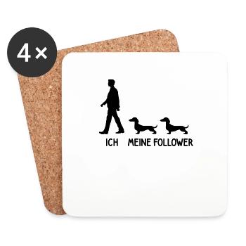 Ich Meine Follower Dackel Hund Hunde Züchter - Untersetzer (4er-Set) - Weiß - Vorne