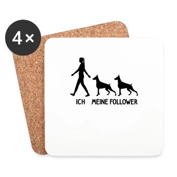 Ich Meine Follower Dobermann Hund Hunde Züchter - Untersetzer (4er-Set) - Weiß - Vorne