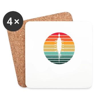 Retro Rowing Crew Boat Vintage Rower Row Team Pun - Coasters (set of 4) - white - Front